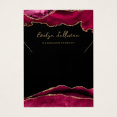 Crimson rood en goud agaat ketting display kaart (Voorkant)