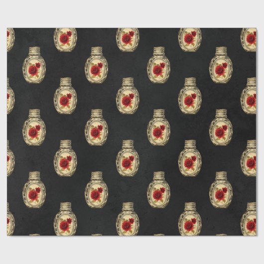 Crimson Rood en Zwart Rood Heks Cadeaupapier (Vlak)