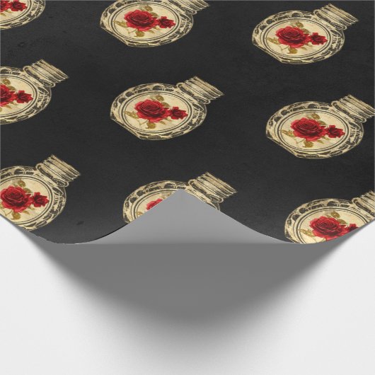 Crimson Rood en Zwart Rood Heks Cadeaupapier (Hoek)