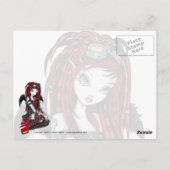 "Crimson" Rood Tattoo Cyber Gothic Angel Briefkaar Briefkaart (Achterkant)