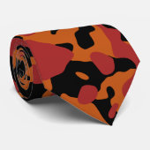 Crimson rood, verbrand Sinaasappel en zwarte camou Stropdas (Opgerold)