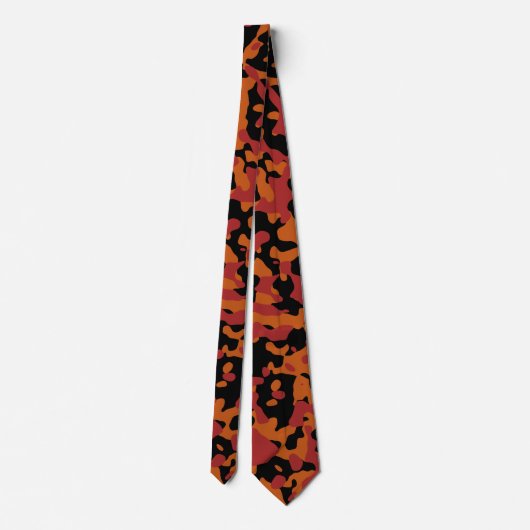 Crimson rood, verbrand Sinaasappel en zwarte camou Stropdas (Achterkant)