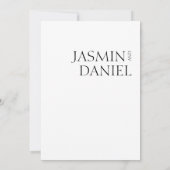 Crimson rood wit minimale typografie bruiloft save the date (Achterkant)