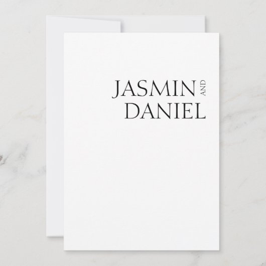 Crimson rood wit minimale typografie bruiloft save the date (Achterkant)