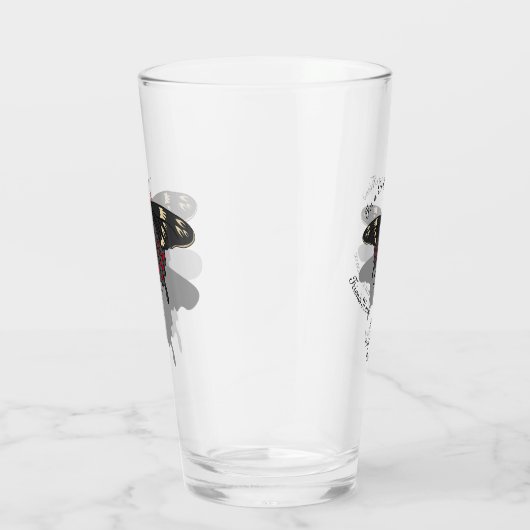 Crimson Roos Butterfly Shadow Monogram Glas (Rechts)