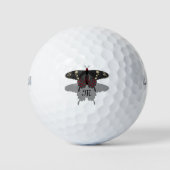 Crimson Roos Butterfly Shadow Monogram Golfballen (Voorkant)