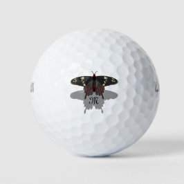 Crimson Roos Butterfly Shadow Monogram Golfballen