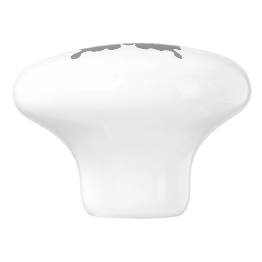 Crimson Roos Butterfly Shadow Monogram Keramische Knop (Zijkant)