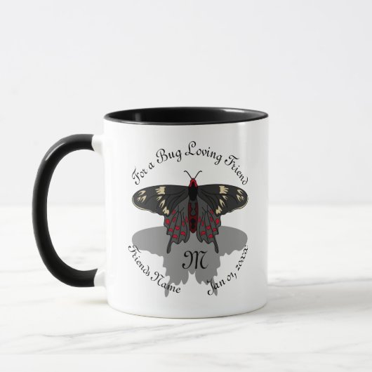 Crimson Roos Butterfly Shadow Monogram Mok (Links)