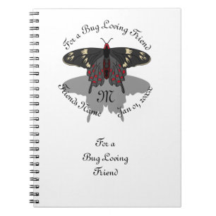 Crimson Roos Butterfly Shadow Monogram Notitieboek