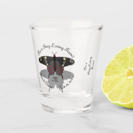 Crimson Roos Butterfly Shadow Monogram Shot Glas