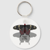 Crimson Roos Butterfly Shadow Monogram Sleutelhanger (Voorkant)
