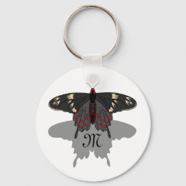 Crimson Roos Butterfly Shadow Monogram Sleutelhanger