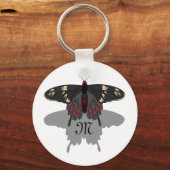 Crimson Roos Butterfly Shadow Monogram Sleutelhanger (Voorkant)