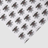 Crimson Roos Butterfly Shadow Monogram Tissuepapier (Detail)