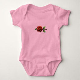 Crimson Rose Bloei - Botanische Clipart Romper