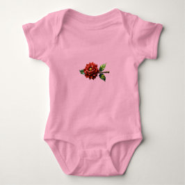 Crimson Rose Bloom – Botanical Clipart Romper