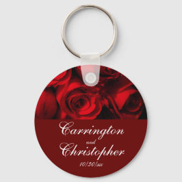 "Crimson Rose Bouquet" - Gepersonaliseerd [a] Sleutelhanger