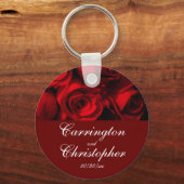 "Crimson Rose Bouquet" - Gepersonaliseerd [a] Sleutelhanger (Voorkant)