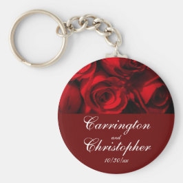 "Crimson Rose Bouquet" - Gepersonaliseerd [a] Sleutelhanger