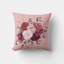 Crimson Rose Bouquet Pillow Kussen