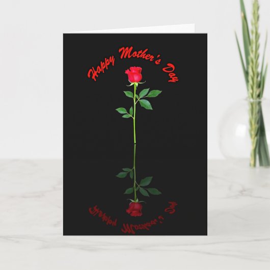 Crimson Rose Mothers Day Art Card Kaart (Voorkant)