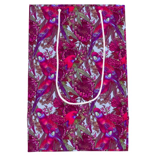 Crimson Rosella en Wildflower Medium Cadeauzakje (Achterkant)