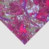 Crimson Rosella en Wildflower Pattern Tissuepapier (Detail)