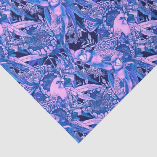 Crimson Rosella Tropical Blue Tissuepapier (Detail)