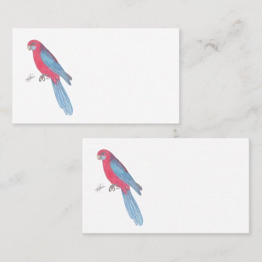 CRIMSON ROSELLA VISITEKAARTJE (Voorkant / Achterkant)