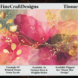 Crimson & Roze Alcohol Ink + Goud EA4R Decoupage Tissuepapier