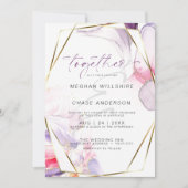 Crimson Roze Lila Fluid Alcohol Waterverf Kaart (Voorkant)