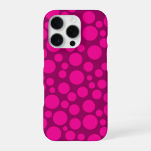Crimson roze polka dot iPhone 16 pro hoesje
