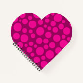 Crimson roze polka dot notitieboek (Voorkant)