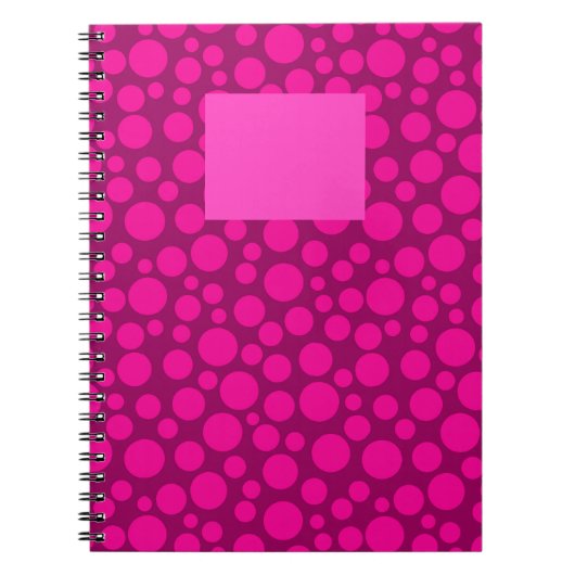 Crimson roze polka dot notitieboek (Voorkant)