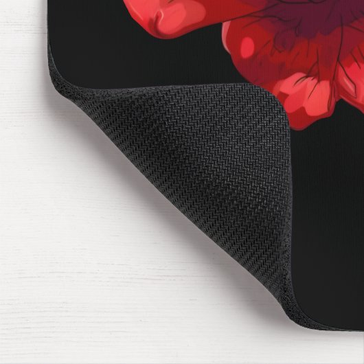 Crimson Rozen op Black Gold Script gepersonaliseer Muismat (Hoek)