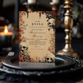 Crimson Rozen & schedels Halloween Bijeenkomst Kaart