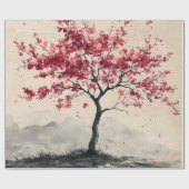 Crimson Sakura Berg Sereniteit (2) Cadeaupapier (Vlak)