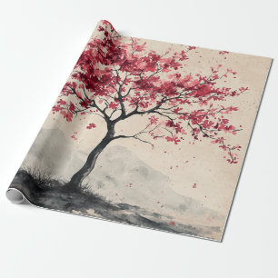 Crimson Sakura Berg Sereniteit (2) Cadeaupapier
