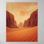 Crimson Sands – Retro Wadi Rum Woestijn Reis Poster (Voorkant)