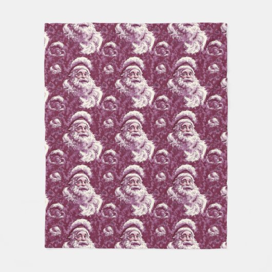 Crimson Santa Claus Gezellige Kerst Fleece Deken (Voorkant)