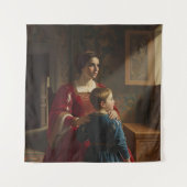 Crimson & Sapphire Whispers: Victoriaans moeder en Wandkleed (Voorkant)