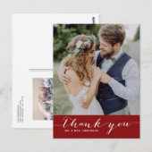 Crimson Script Wedding Hartelijk dank Verticaal Br Briefkaart (Voorkant / Achterkant)