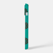 Crimson Scrolls - Bold Elegance iPhone 15 Case (Linkerkant)