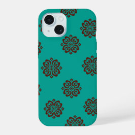 Crimson Scrolls - Bold Elegance iPhone 15 Case