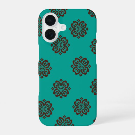 Crimson Scrolls - Bold Elegance iPhone 16 Hoesje (Achterkant)