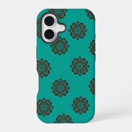 Crimson Scrolls - Bold Elegance iPhone 16 Hoesje