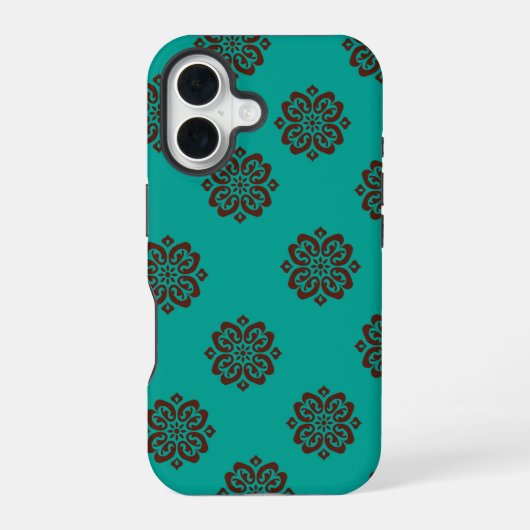 Crimson Scrolls - Bold Elegance iPhone 16 Hoesje (Achterkant)