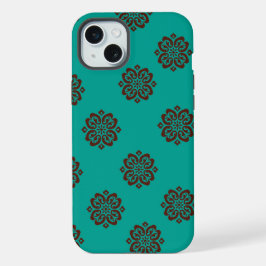 Crimson Scrolls - Bold Elegance iPhone 15 Plus Case