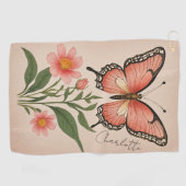 Crimson Serenade gepersonaliseerd Golfhanddoek (Horizontaal)